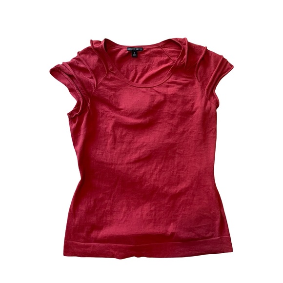 Lafayette 148 New York Tops - Lafayette 148 New York Red Short Sleeve Tee